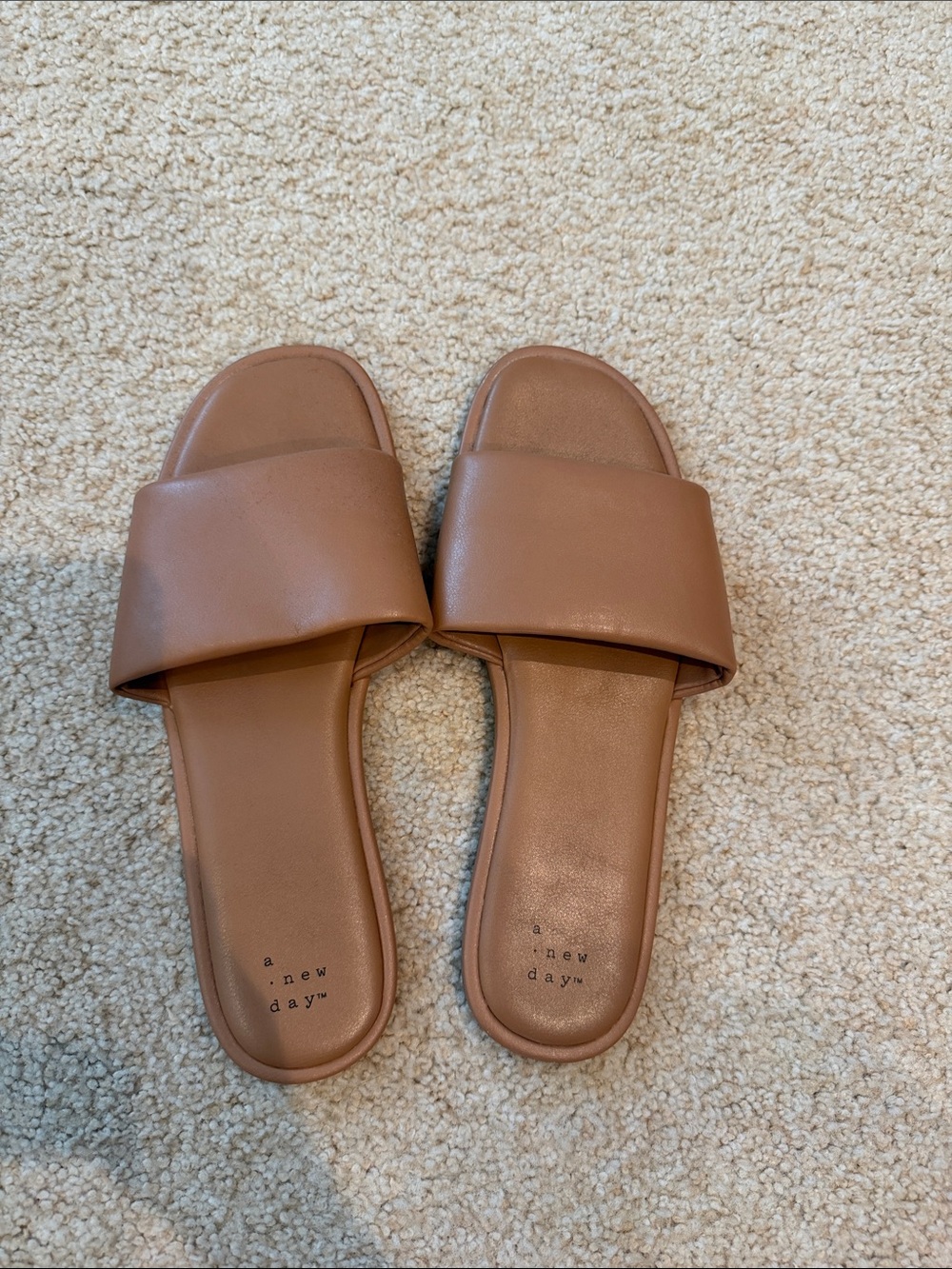 a new day Brown Slide Sandals